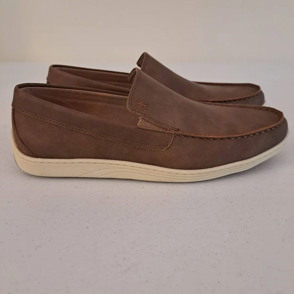 IZOD Loafers Mens Size 10 Brown Memory Foam Slip On Moc Toe Shoes 1263-567